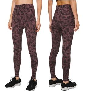 Lululemon Align Pant 28" US 4 Mini Dusk Floral Antique Bark Black